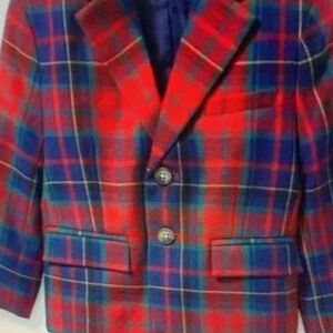 Plaid Kids Jacket - Red and Blue